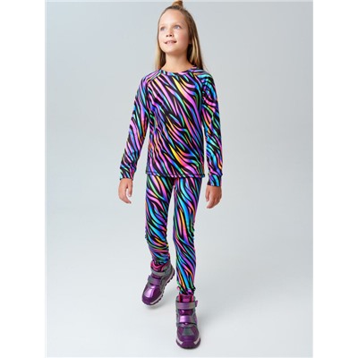 Термокомплект трикот. для девочек: фуфайка (футболка) с длин. рук, брюки