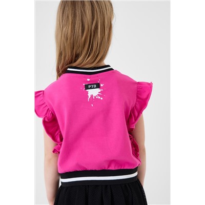 Джемпер трикотажный для девочек (футболка) PLAYTODAY, 1240330