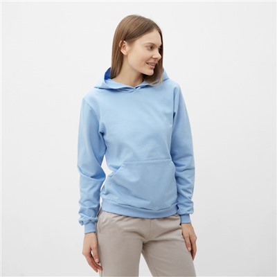 Толстовка женская с начёсом Tusi, голубая, размер 46