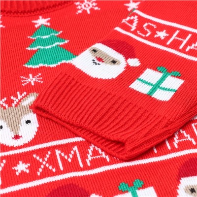Костюм детский (джемпер, штаны) вязаный «Крошка Я» Xmas, рост 86-92 см
