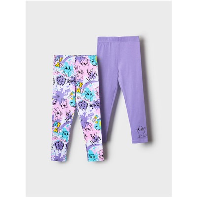 Брюки трикотажные для девочек (легинсы), 2 пары в комплекте
