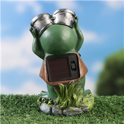 Садовый фонарь из полистоуна «Лягушонок с биноклем», 15×8×7 см