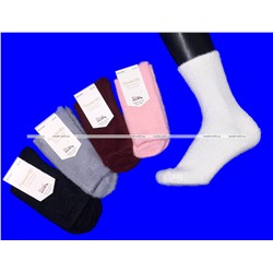 3 ПАРЫ - Термоноски женские ангора НОРКА ШЕРСТЬ высокие однотонные арт. 2781