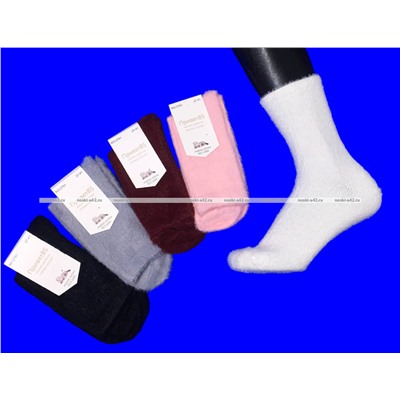 3 ПАРЫ - Термоноски женские ангора НОРКА ШЕРСТЬ высокие однотонные арт. 2781