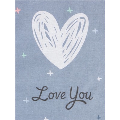 Простыня на резинке 1.5-спальная «Этель» Love for two, 160×200+25 см, бязь