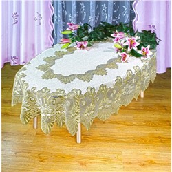 Скатерть арт.  226251/120/4, овальная, 120 см х 160 см,  цвет: ванильно-оливковый