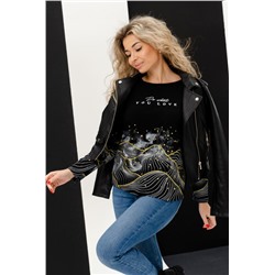 Туника 67085 (Черный_золотая волна)