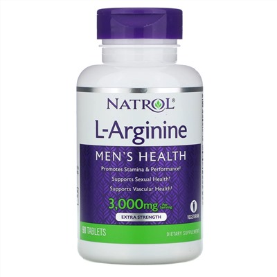Natrol, L-аргинин, 3000 мг, 90 таблеток