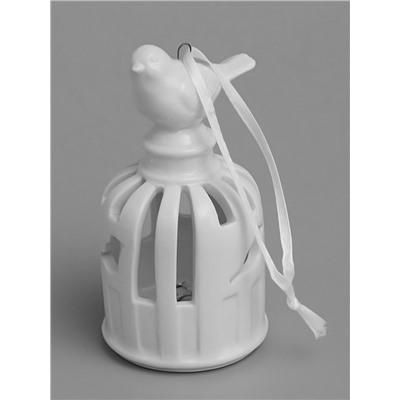 Подвеска светодиодная «Птичка», 5.8×5.8×11 см, 1 LED, керамика, от батареек LR44×2, свечение тёплое белое