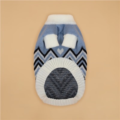 Свитер для животных «Волна», размер XL, ДС 34, ОШ 34, ОГ 32-51 см, голубой