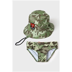 Комплект детский для мальчиков: плавки трикотажные, панама текстильная PLAYTODAY, 1243953