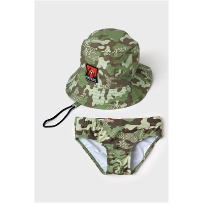 Комплект детский для мальчиков: плавки трикотажные, панама текстильная PLAYTODAY, 1243953