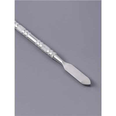 Набор для макияжа, 2 предмета: палитра, спатула, цвет серебристый