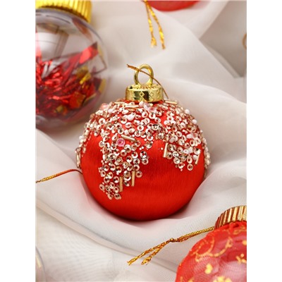 Ёлочные игрушки «Капризы зимы», шары новогодние, d=6 см, 9 шт. красный