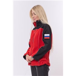 Толстовка женская флис утепленная с нашивками