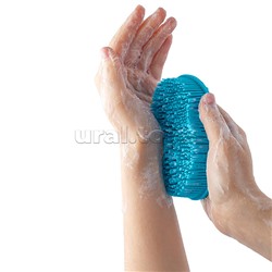 Губка для тела силиконовая овал, голубая