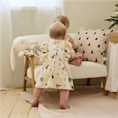 Платье детское «Крошка Я. Новогодние игрушки», рост 62-68 см