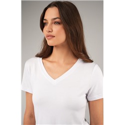 Женская футболка из вискозы с V-вырезом Happyfox