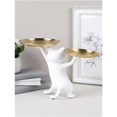 Статуэтка Кошка 25 см / XY603-2 /уп 8/белая