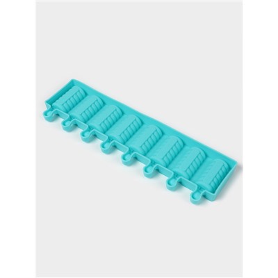 Форма для мороженого «Моника», силикон, 38×11×2 см, 8 ячеек (6.6×3.4 см), МИКС