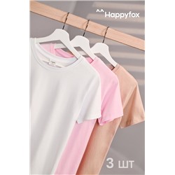 Женская базовая футболка из хлопка 3 шт. Happyfox