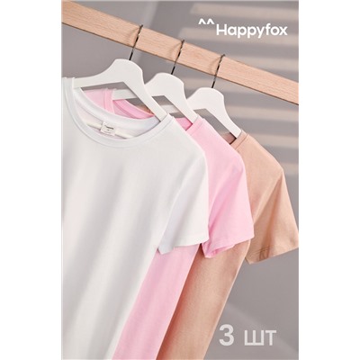 Женская базовая футболка из хлопка 3 шт. Happyfox