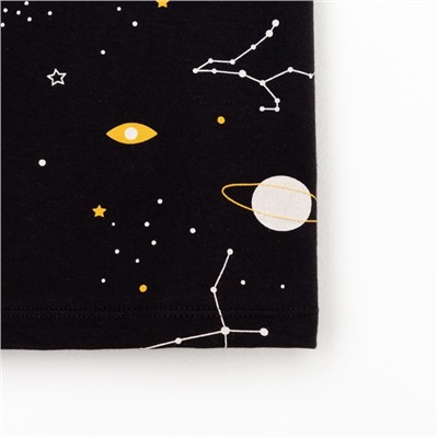 Пижама женская (футболка и шорты) KAFTAN Space, размер 40-42, чёрная