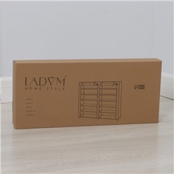 Полка для обуви с чехлом LaDо́m, двойная, 6 уровней, 117×30×106 см, бежевая