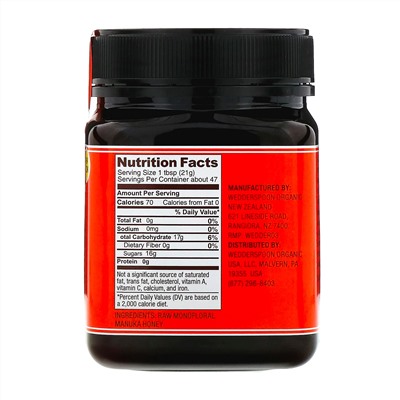 Wedderspoon, Натуральный монофлорный мед манука, KFactor 16, 1 кг (2,2 фунта)