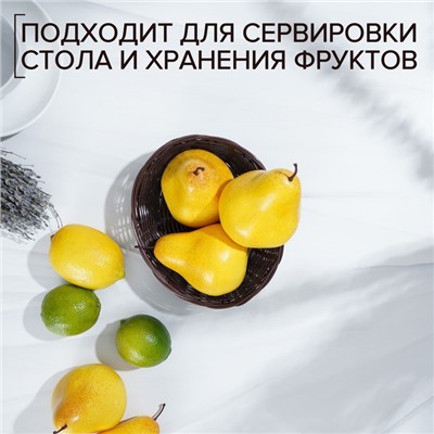 Корзинка для фруктов и хлеба Доляна «Шоко», 18×15×5 см, пластик, плетёная, коричневая