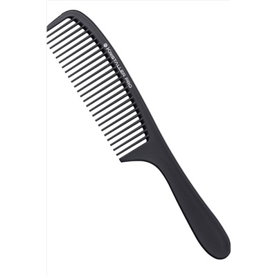 Kristaller Профессиональный гребень для волос редкозубый с ручкой 06931, карбон, черный, 20 см KRISTALLER, 1111747