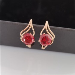 Серьги коллекция "Xuping" покрытие: позолота, вставка: фианиты, цвет: красный, Х000837212, арт.001.635
