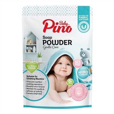 Baby Pino Мыльный порошок для стирки детского белья гипоаллергенный 0+ / Laundry Detergent Blue, автомат, 800 г 25219