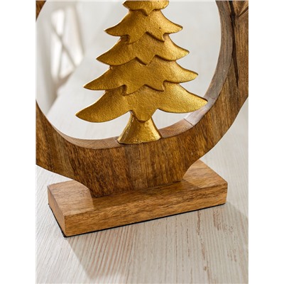 Сувенир интерьерный в деревянном кольце «Ёлочка», 30×8×33 см