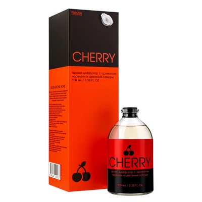Диффузор ароматический NEON CHERRY, с палочками, аромат вишни, для дома, 100 мл