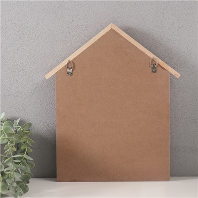 Настенные крючки декоративные «Домики и деревья», ключница, дерево, розовый, 28×33.5 см