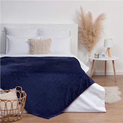 Плед «Этель», 130×175 см, велсофт, серый