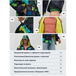 Ветровка спортивная мужская с капюшоном softshell желтого цвета 9563J