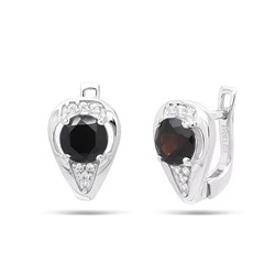 Серьги из серебра гранат, Лион