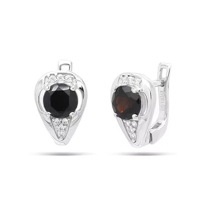 Серьги из серебра гранат, Лион
