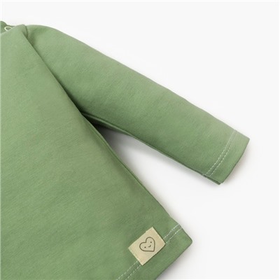 Лонгслив Крошка Я BASIC LINE, рост 62-68 см, зелёный