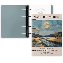 Тетрадь со сменным блоком 120л клетка на 4 кольцах "JANE. Nature Vibes" ТКМФ1205607 Listoff