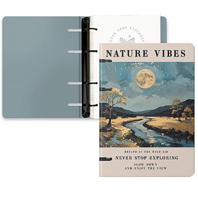 Тетрадь со сменным блоком 120л клетка на 4 кольцах "JANE. Nature Vibes" ТКМФ1205607 Listoff