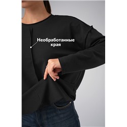 Женский лонгслив оверсайз из футера двухнитки Happyfox