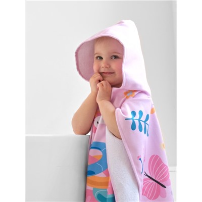 Полотенце - пончо детское махровое «Крошка Я. Фламинго», 60×120 см, розовое