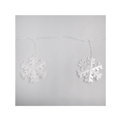 Гирлянда «Нить» 2 м с насадками «Снежинка матовая», IP20, прозрачная нить, 36 LED, свечение синее, 220 В