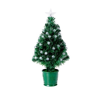 Ёлка светодиодная «Пушистая» 60 см, шарики, диаметр нижнего яруса 36 см, 55 ПВХ веток, мигание, свечение мульти