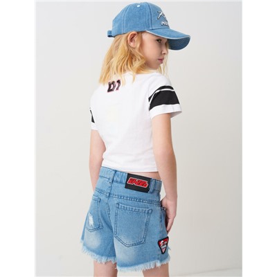 Шорты текстильные джинсовые для девочек