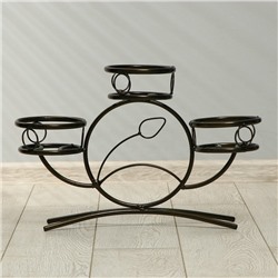 Подставка для цветов, напольная, на 3 горшка, d=14 см, бронзовая, «Камелия»