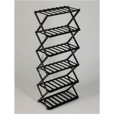 Подставка для цветов Greengo, 6 полок, 50×25×110 см, напольная, бамбук, чёрная